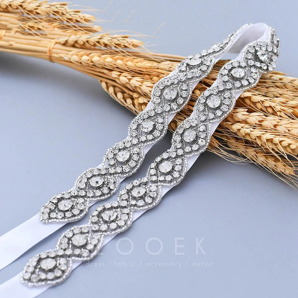 silver beaded curved whorl pattern wedding dress accessory waistband belt silver beaded curved whorl pattern wedding dress accessory waistband belt