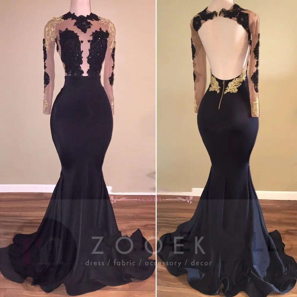 gold and black lace open back mermaid satin prom dress gold and black lace open back mermaid satin prom dress