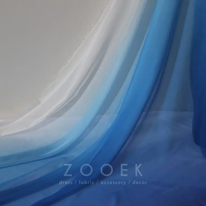 white to blue ombre chiffon fabric white to blue ombre chiffon fabric