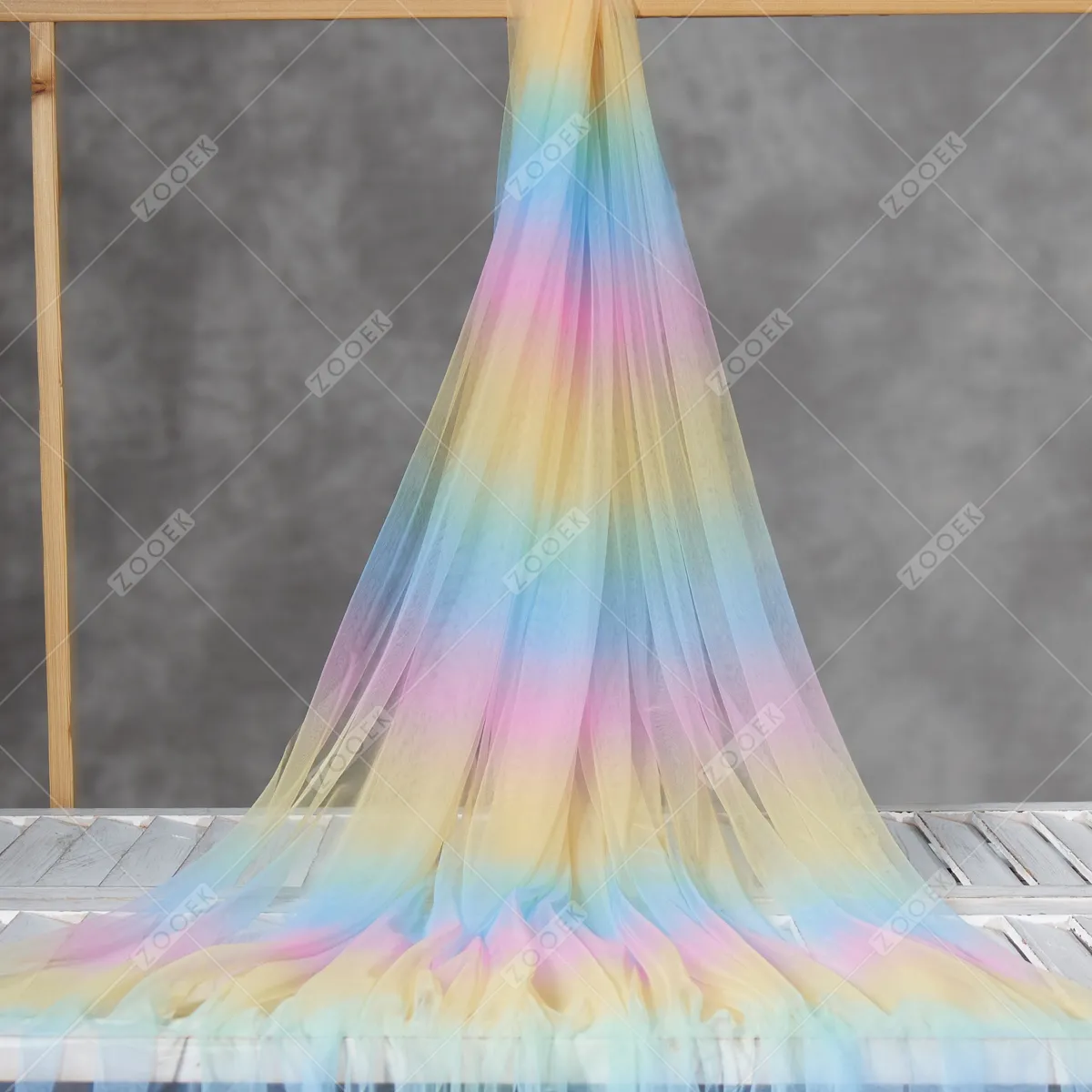 lightweight soft sheer pink blue and yellow ombre mesh material lightweight soft sheer pink blue and yellow ombre mesh material