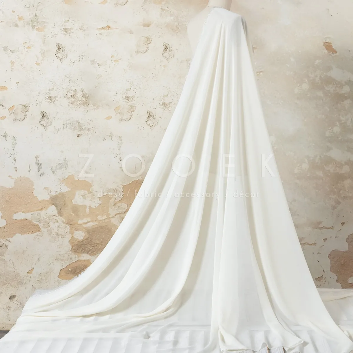 cream white elegant 100d chiffon fabric cream white elegant 100d chiffon fabric
