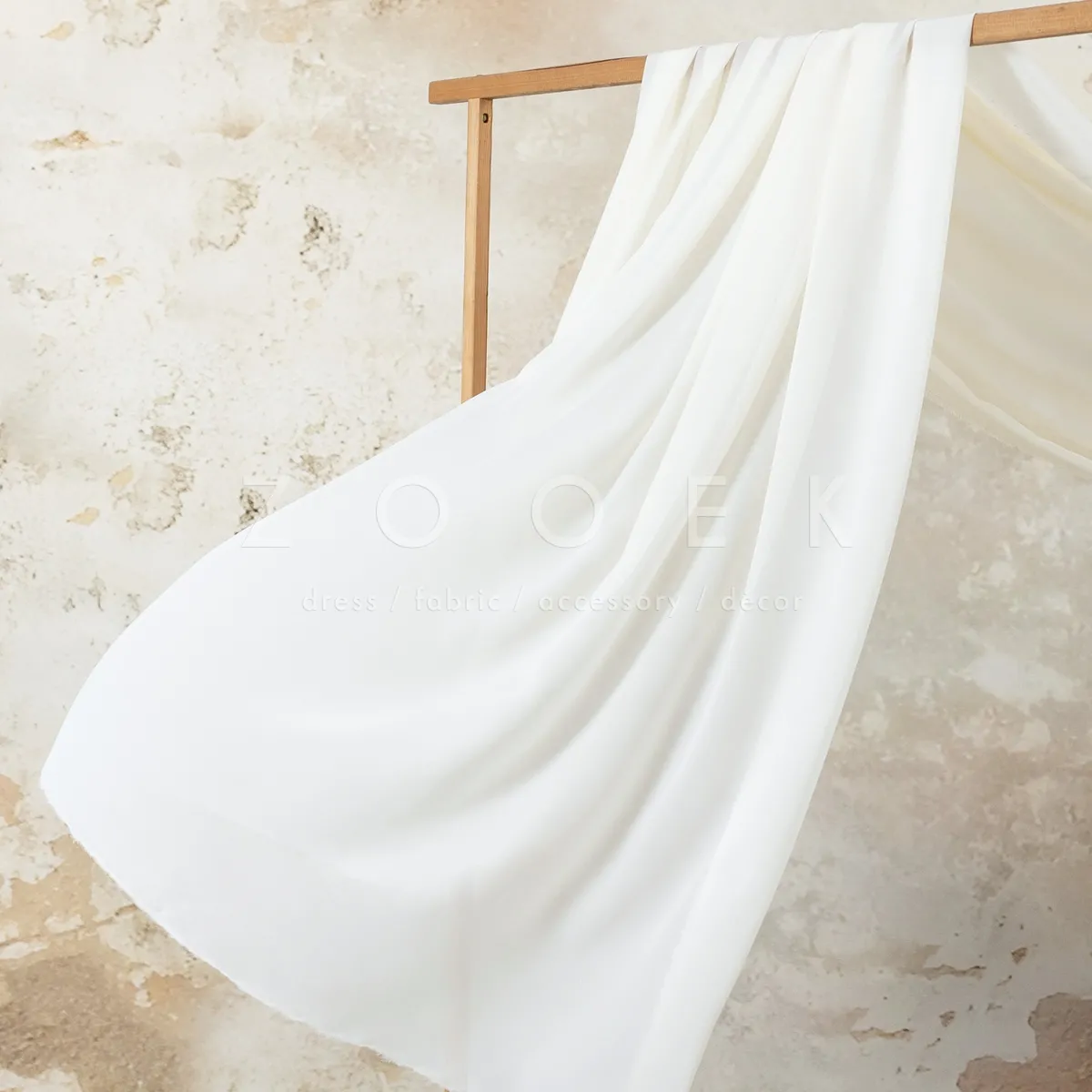 soft texture and elegant drape cream chiffon fabric soft texture and elegant drape cream chiffon fabric